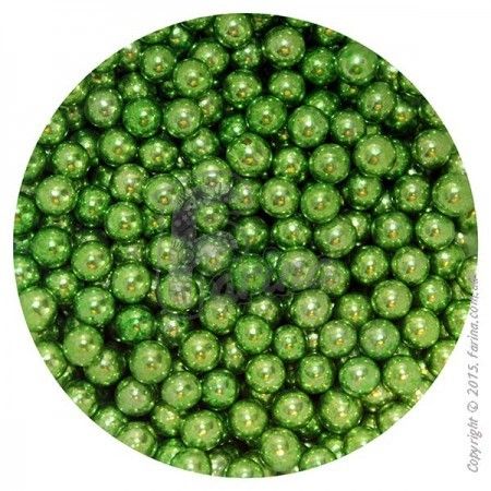 Посыпка декоративная кондитерская Сахарные шарики Зеленые 5мм. - 20 г.< фото цена